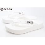 クロックス レディース ビーチサンダル crocs CLASSIC PLATFORM FLIP W 207714 100 WHITE