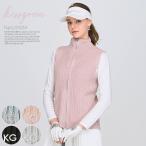 【半額セール】サマーニットジップアップベスト ゴルフウェア レディース さらりとしたサマーニット素材のジップアップベスト