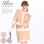 ニットカーディガン＆スカート上下セット / ゴルフウェア レディース 長袖 モノグラム ニット サマーニット セットアップ コーデ ワンピース