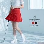 ショッピングゴルフウェア レディース ゴルフウェア レディース スカート プリーツ インナーパンツ一体型 赤 黒 動きやすい ストレッチ ウーブン プリーツスカート 2in1 体系カバー