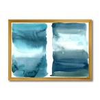 特別価格DesignQ Ocean Blue Aquatic Abstract Impression I Modern Framed Wall Art好評販売中