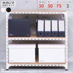 スチールラック 幅30 奥行30 高さ75cm 3段 スチール棚 業務用 収納 アングル棚 ホワイト ブラック 70kg/段