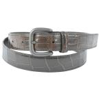 ボッテガヴェネタ 美品 クロコダイル アリゲーター メンズ ベルト ブラウン マットブラックバックル 90 BOTTEGA VENETA