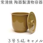 訳あり 日本製 陶器製 漬物容器 常滑焼 かめ 蓋付 3号 5.4L キャメル (陶器製) ちょっと難ありだけどご使用に差し支えありません。