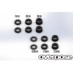 送料無料 OVERDOSE スペーサーセット 3x5.5(厚さ 0.5, 1.0, 1.5, 2.0, 2.5, 3.0/ブラック/各2枚入り) OD1954b