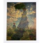 モネ 日傘を差す女　モネ夫人  ポスター おしゃれ レトロ風　名画 36cm×47cm インテリア 絵画