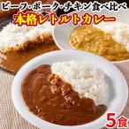 ショッピングカレー カレー レトルト 中辛 ビーフ ポーク チキン 送料無料 ポイント消化 食品 レトルトカレー 業務用 お試し スパイス  5人前  （180g×5袋）  〔メール便出荷〕