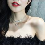 アクセサリー ネックレス 2連ネックレス パール シルバー