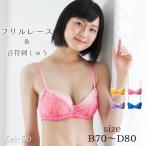 ショッピングブラジャー ブラジャー ワイヤー入り かわいい フリルレース 音符モチーフ 日本製
