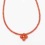 胡渡珊瑚 トップデザイン ネックレス さんご サンゴ k18 かわいい シンプル 赤 ギフト プレゼント 還暦祝 ジュエリーアクセサリー レディース 日本製