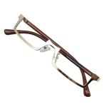 [KKD] линзы нет date очки костюмированная игра .. очки нижний рама мода очки квадратное неполная оправа с опорой в нижней части ( Gold / Brown )