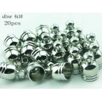 タッセルキャップ 20個 カン 付き シルバー 6×10mm タッセル パーツ アクセサリー 金具 エンドパーツ(AP0081)