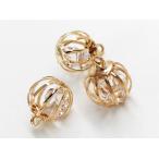 チャーム 球体 ガラスストーン 入り カン付き ゴールド 6個 アクセサリー 丸玉 ピアス イヤリング パーツ （AP0659）