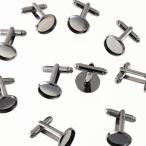 カフスボタンパーツ ミール皿台座付き 台座内径12mm 珍色ガンメタリック 10個 カフス 金具 セッティング台座 アクセサリーパーツ AP1638