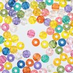 ビーズ 6mm 丸 1000個 クリア ミックス クラック加工 手芸 アクセサリー ハンドメイド パーツ BD2923