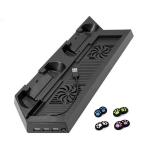 PS4 縦置きスタンド コントローラ充電スタンド2台付き カバー 猫手8個 高性能PS4冷却ファン PS4/PS4 Pro/Slim/スリム 冷却スタンド 充電器 プレイステーション4