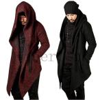 ロングカーディガンコーディガンニットカーディガンメンズカーディガンメンズパーカー不規則裾フードスムースコーディガンニットカーディガンロング丈