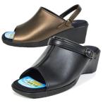 ショッピングウエッジソール 送料無料(北海道、沖縄除く) LUCIANO VALENTINO ウエッジサンダル オフィスサンダル レディースサンダル 2WAY 婦人 日本製 1750 ブラック ブロンズ 靴