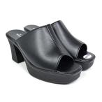 【送料無料(北海道、沖縄除く)】 ミュールサンダル 3030 オフィスサンダル 厚底サンダル 厚底靴 太ヒール 8cmヒール 日本製 レディース 婦人 靴 ブラック