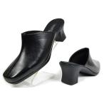 【送料無料(北海道、沖縄除く)】 LUCIANO VALENTINO 3101 ミュールサンダル オフィスサンダル 太ヒール 日本製 レディース ルチアーノバレンチノ 靴 ブラック