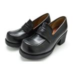ヒールアップローファー 85 厚底ローファー レディースローファー 厚底シューズ スクールシューズ 厚底靴 通学 婦人 靴 ブラック