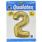 k.la Tec s фирма ba Rune цифра (2) размер примерно 90 см Gold Qualatex number big baloon. день рождения украшение цифра номер 