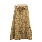 【美品】  Spick and Span / スピックアンドスパン | 2021SS | ボタニカルフラワートラペーズスカート | 38 | ブラウンベース