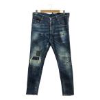 DSQUARED2 / ディースクエアード | クラッシュリペア加工 ストレッチ デニムパンツ | 48 | インディゴ | メンズ