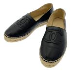 CHANEL / シャネル ココマーク レザー エスパドリーユ スリッポン シューズ