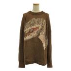 PHOTOCOPIEU / フォトコピュー | CREMENCE DINO KINT / 恐竜 クルーネック リブ ニット プルオーバー | ダークブラウン | レディース