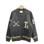 ショッピングカウチン FREAK'S STORE / フリークスストア | 2022AW | F'Sロゴ カウチンニット | M | ネイビー / ホワイト / イエロー | メンズ