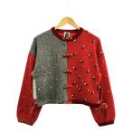 YanYan / ヤンヤン | × Ron Herman / ロンハーマン Rosie Kungfu Cardigan / 装飾 ニット カーディガン | XS | レッド/グレー