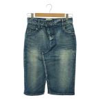 【美品】  Vivienne Westwood / ヴィヴィアンウエストウッド | ヴィンテージ加工 レザーパッチ オーブ デニムスカート | 38 | インディゴ
