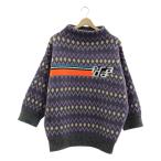 PRADA / プラダ ウール フェアアイル ロゴ モックネック オーバーサイズニット
