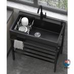 黒流し台 屋外シンク流し台 キッチンシンク シンク アウトドア ガーデンシンク 大容量自立型シンク 業務用厨房簡易流し台 屋外流し台 洗面所 簡単取付