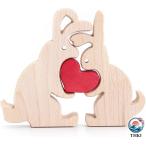  заяц из дерева скульптура дерево оборудование орнамент рука резьба по дереву Heart животное орнамент домашнее животное love . дом память подарок симпатичный настольный декортивный элемент украшение произведение искусства Северная Европа способ Intell день св. Валентина gi