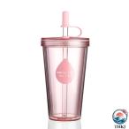  соломинка высокий стакан 2 слой структура соломинка стакан фляжка большая вместимость пластик cup высокий стакан соломинка с чехлом утечка предотвращение стиль - кофе сок соломинка 