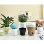  цветочный горшок модный пластик пластик горшок простой глазурь pot 12.2*12.3*5G 4 квадратная форма посадочная машина подставка цветок подставка 12 натуральное дерево декоративное растение салон горшок шт. цветок 