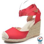  женский эспадрильи Wedge сандалии гонки выше платформа лодыжка ремешок summer платье обувь красный 7.5 красивый .ko-te
