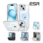ESR iPhone 15 / 15 Plus / 15 Pro / 15 Pro MagSafe対応 米軍MIL規格の保護 隠れスタンド スマホケース 傷防止背面 クリア