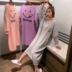 パジャマ レディース 冬 ルームウェア ワンピース ネグリジェ ストライプ 厚手 暖かい パジャマ 長袖 大きいサイズ ナイトガウン 部屋着