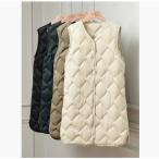 ロング丈 インナーダウン ダウン レディース あったか 防寒 細身 防寒 軽量 着痩せ 体型カーバ 温かい 秋 冬 真冬