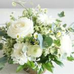 誕生日 花 あす着 フラワーアレンジメント 白ばら 白バラ 生花 アレンジメント 送料無料 フラワーギフト 白 御祝 結婚式 花 お供え ナチュラル