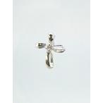 Yahoo! Yahoo!ショッピング(ヤフー ショッピング)メンズピアス 本物１４金ＷＧ ダイヤ リボン クロス ピアス Ｋ１４ＷＧ　片方