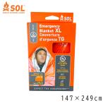 SOL Emergency Blanket エマージェンシーブランケット ヒートシート XLサイズ 147×249cm 防災グッズ 登山 アウトドア 防寒 非常用 保温 防水 オレンジ