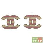 【中古】 シャネル ココマーク ピアス メッキ ピンク×ホワイト ボーダー CHANEL【質屋】【代引き手数料無料】