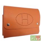 Yahoo! Yahoo!ショッピング(ヤフー ショッピング)【中古】 エルメス トランプケース レザー オレンジ シルバー金具 小物入れ ポーチ HERMES【質屋】【代引き手数料無料】