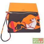 【中古】エルメス シルキーシティ ミニポーチ ブ ブラック オレンジ ポーチ 化粧ポーチ HERMES【質屋】【代引き手数料無料】