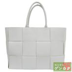 ショッピングbottega 【中古】BOTTEGA VENETA ボッテガヴェネタ マキシイントレチャート アルコトート ラージ ハンドバッグ ホワイト レザー レディース【質屋】