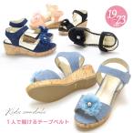  Kids сандалии девочка ребенок Junior Kirakira цветок стиль формальный Wedge каблук текстильная застёжка ..... боль . нет едет море бассейн #5129